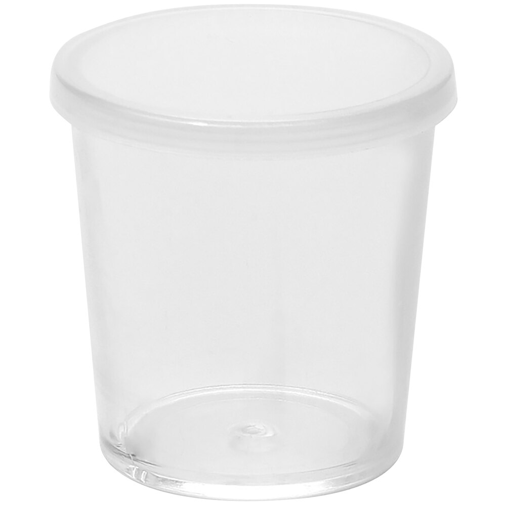 American Metalcraft 2 oz. Reusable Clear Plastic Cup with Lid PMC2 12