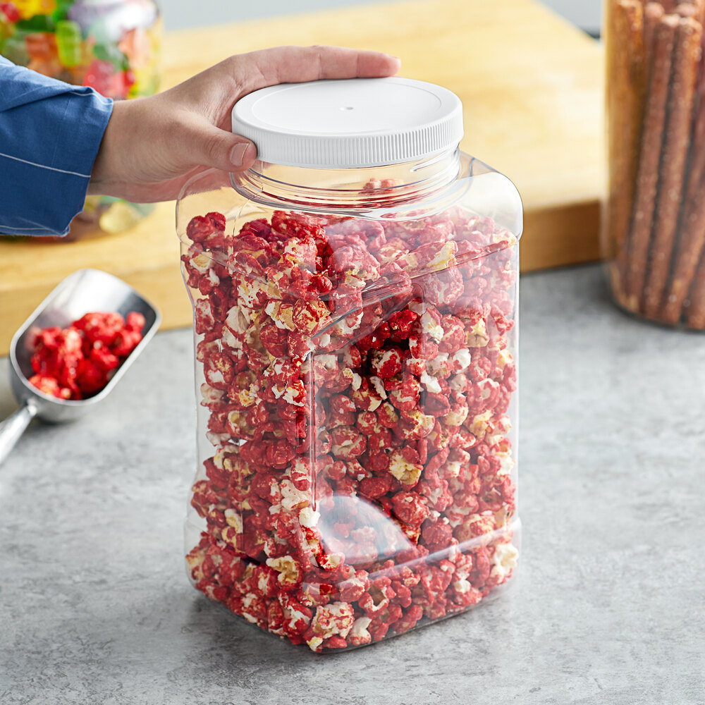 1 Gallon Square PET Plastic Jar with White Lid