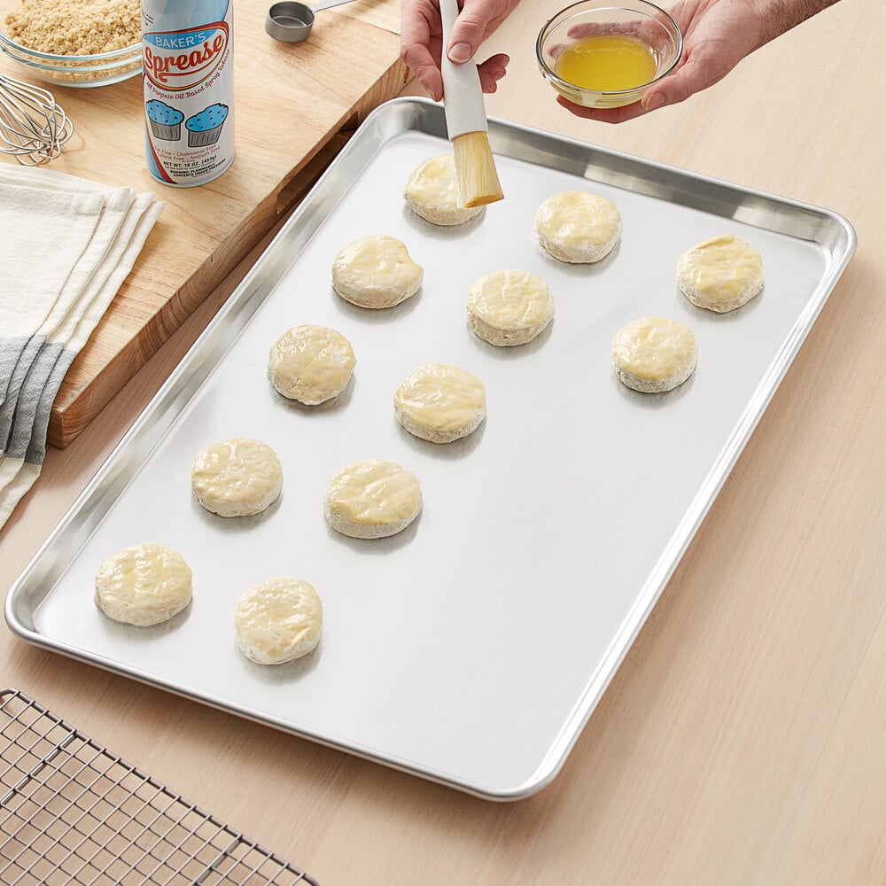Choice Two-Thirds Size 19 Gauge 16" x 22" Wire in Rim Aluminum Bun / Sheet Pan