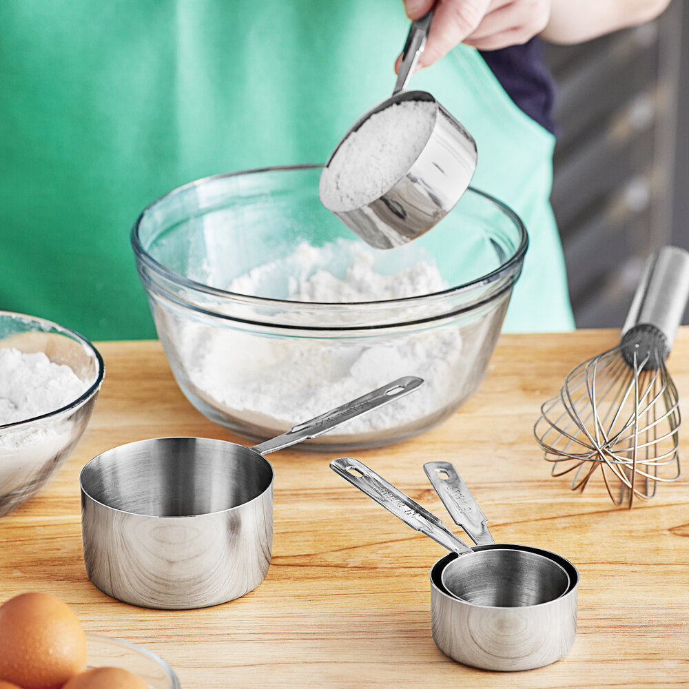 Choice 4-Piece Heavy Weight Stainless Steel Measuring Cup Set