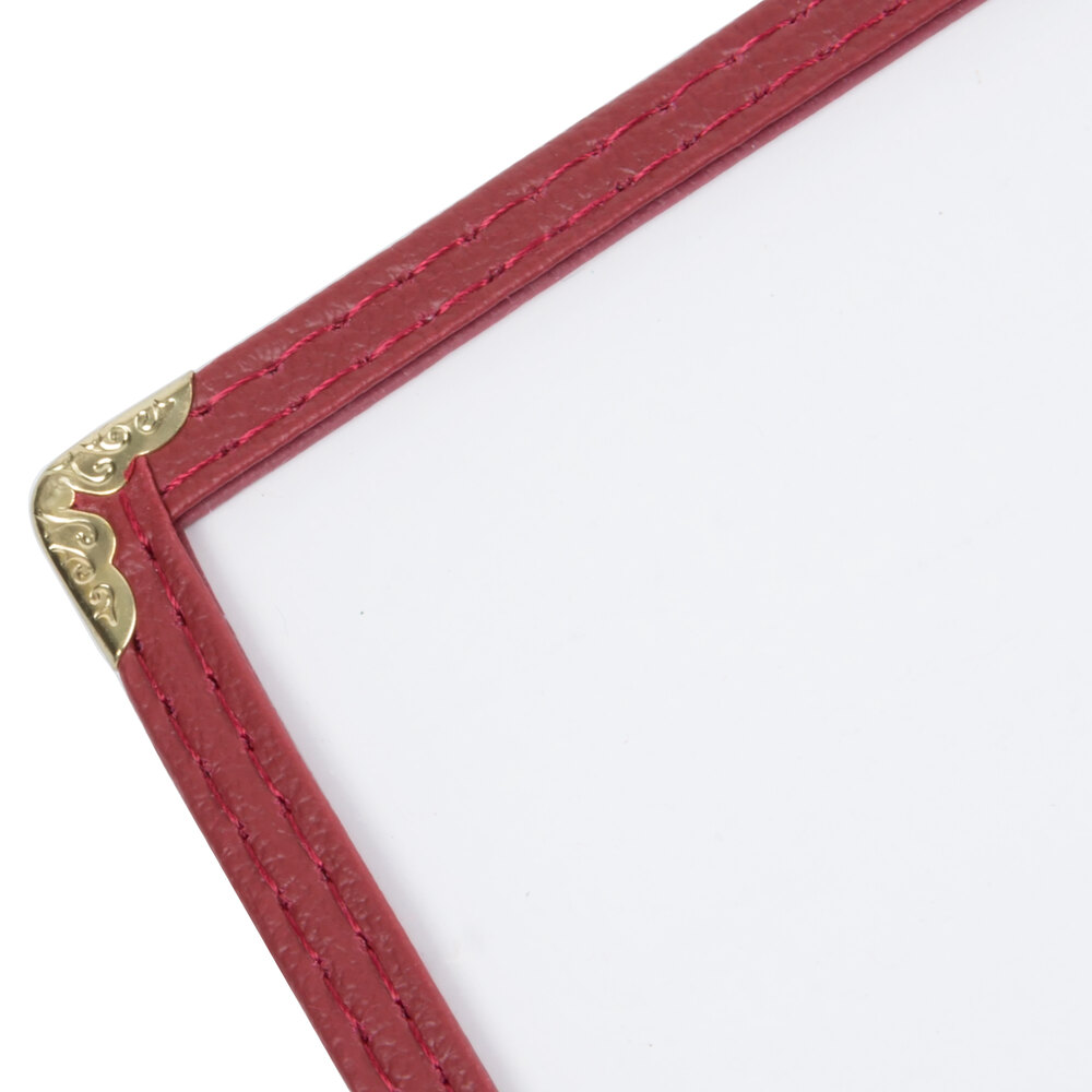 8 1/2" x 11" Three Pocket Menu Cover Burgundy