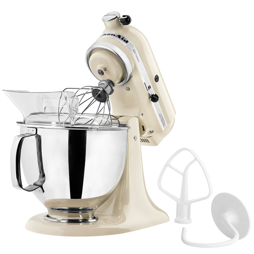 Kitchenaid Ksm150psac Almond Cream Artisan Series 5 Qt Countertop inside Kitchen Aid Mixer Cream