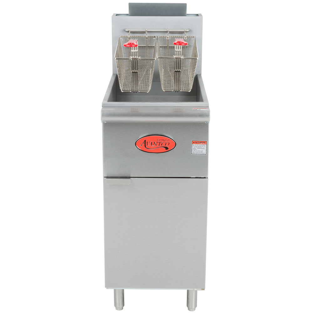 Avantco FF300 Liquid Propane 40 lb. Stainless Steel Floor Fryer