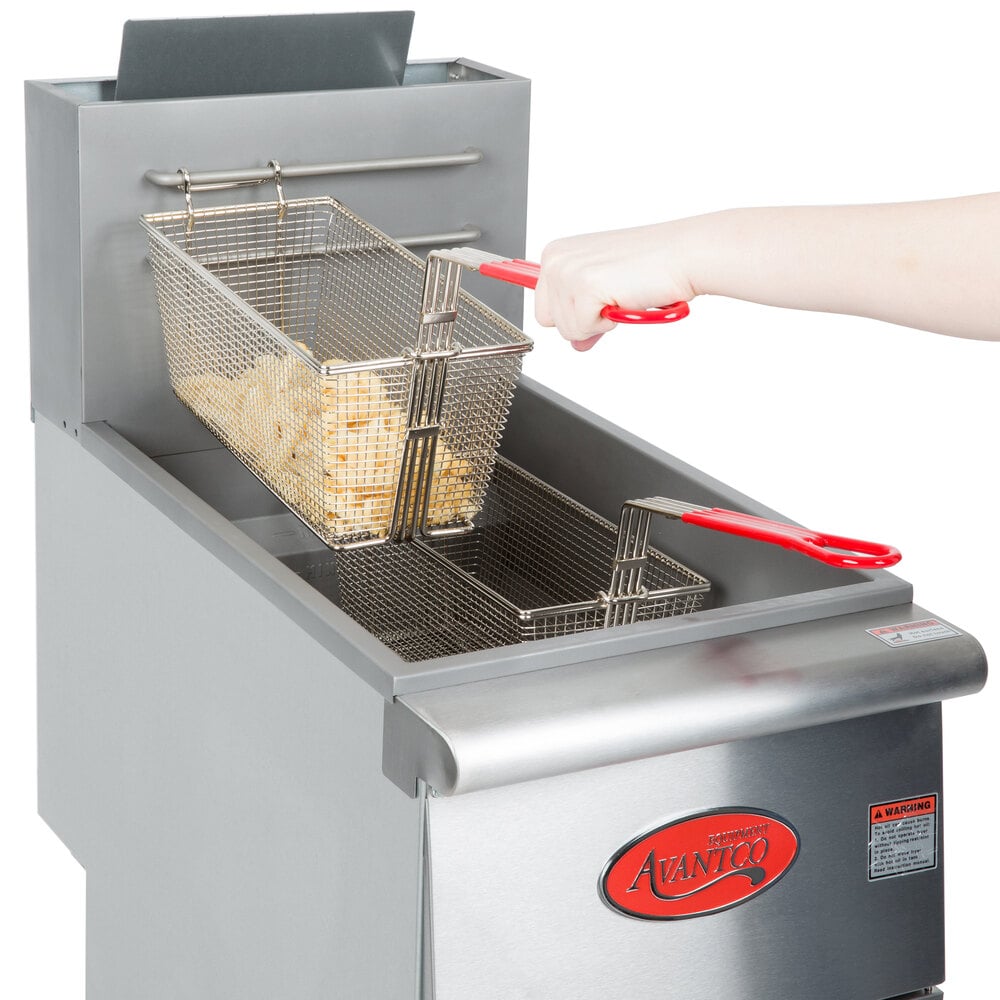 Avantco FF300 Liquid Propane 40 lb. Stainless Steel Floor Fryer