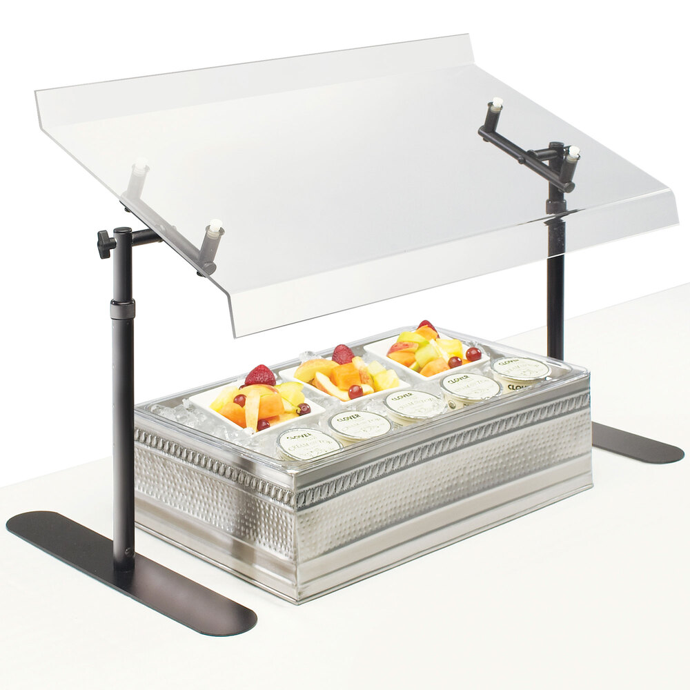 CalMil 7513 30" Portable Acrylic Sneeze Guard with Metal Frame