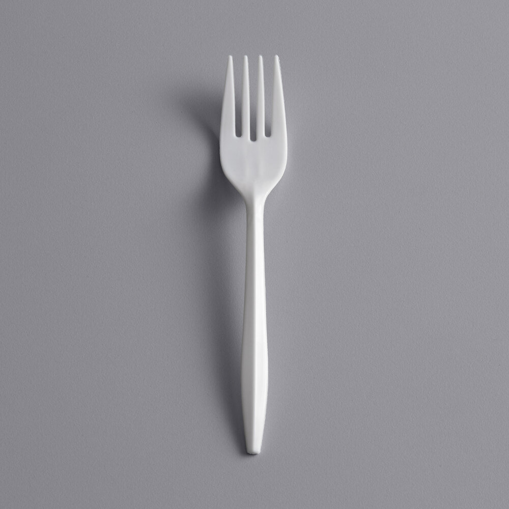 Bulk Plastic Forks 1000/Case (Medium Weight, White)