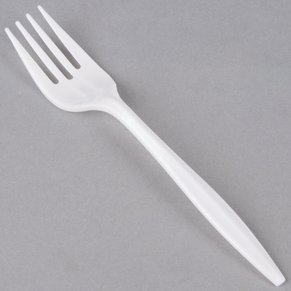 Choice Medium Weight White Plastic Fork 1000/Case