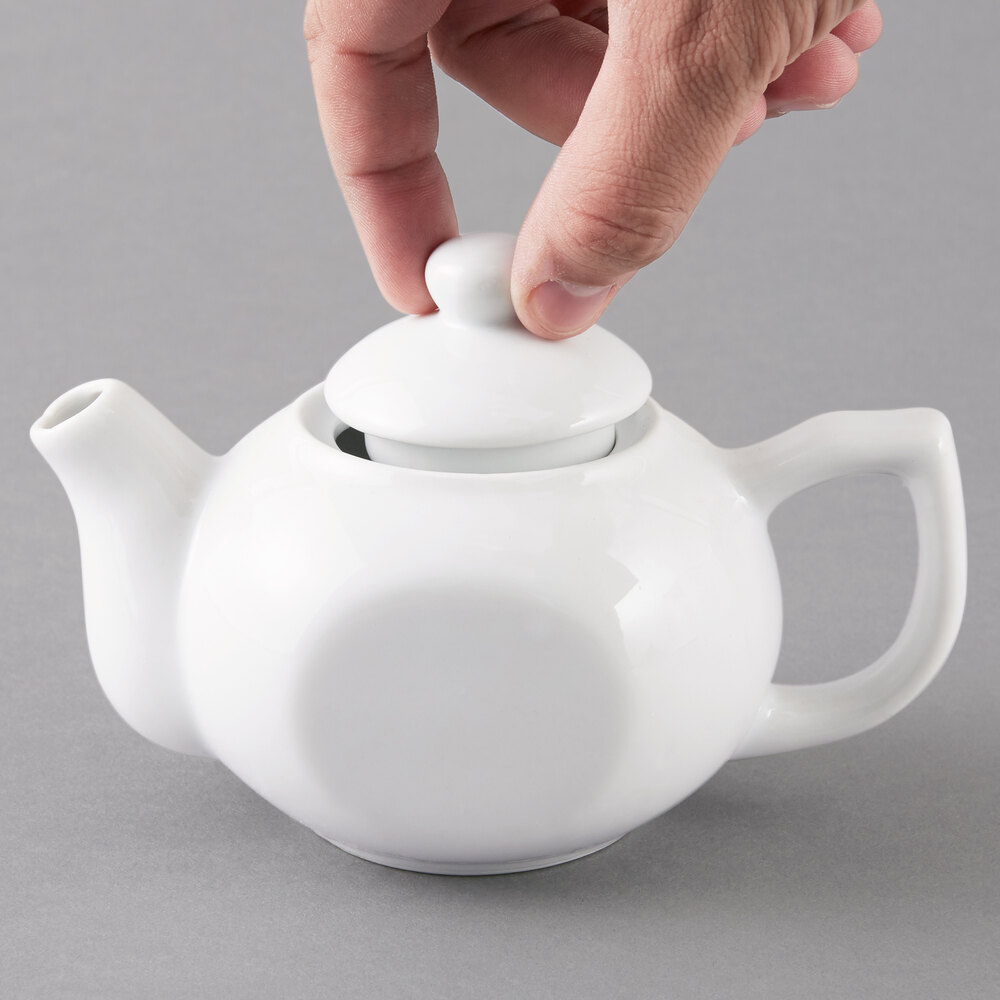 Ceramic 10 oz. White Tea Pot With Lid