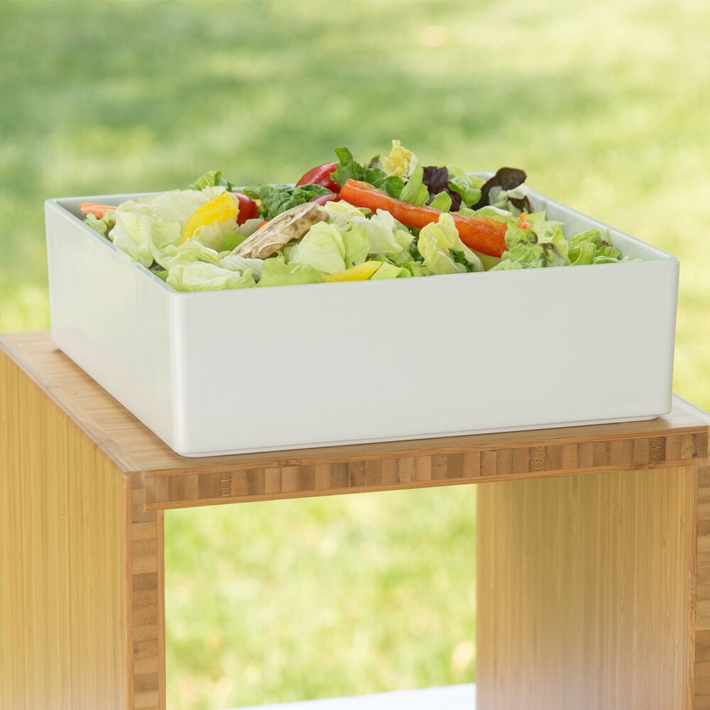 CalMil 139315M Cater Choice White Melamine Box 10" x 10" x 3"