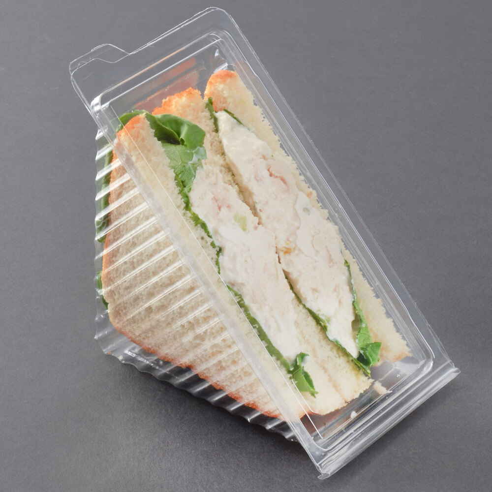 Douglas Stephen Plasticase Sw35sb Hinged Clear Sandwich Wedge Container