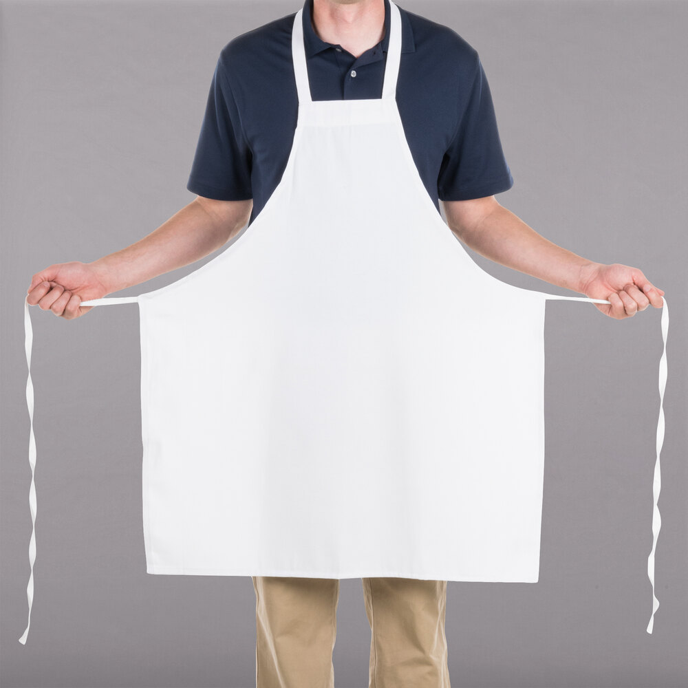 Choice White Full Length Bib Apron - 34