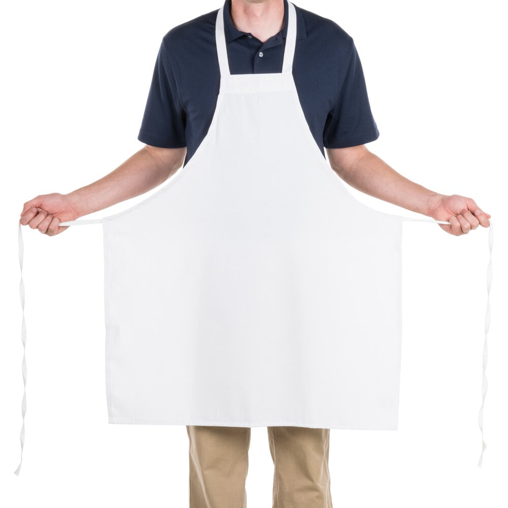 Choice White Full Length Bib Apron - 34