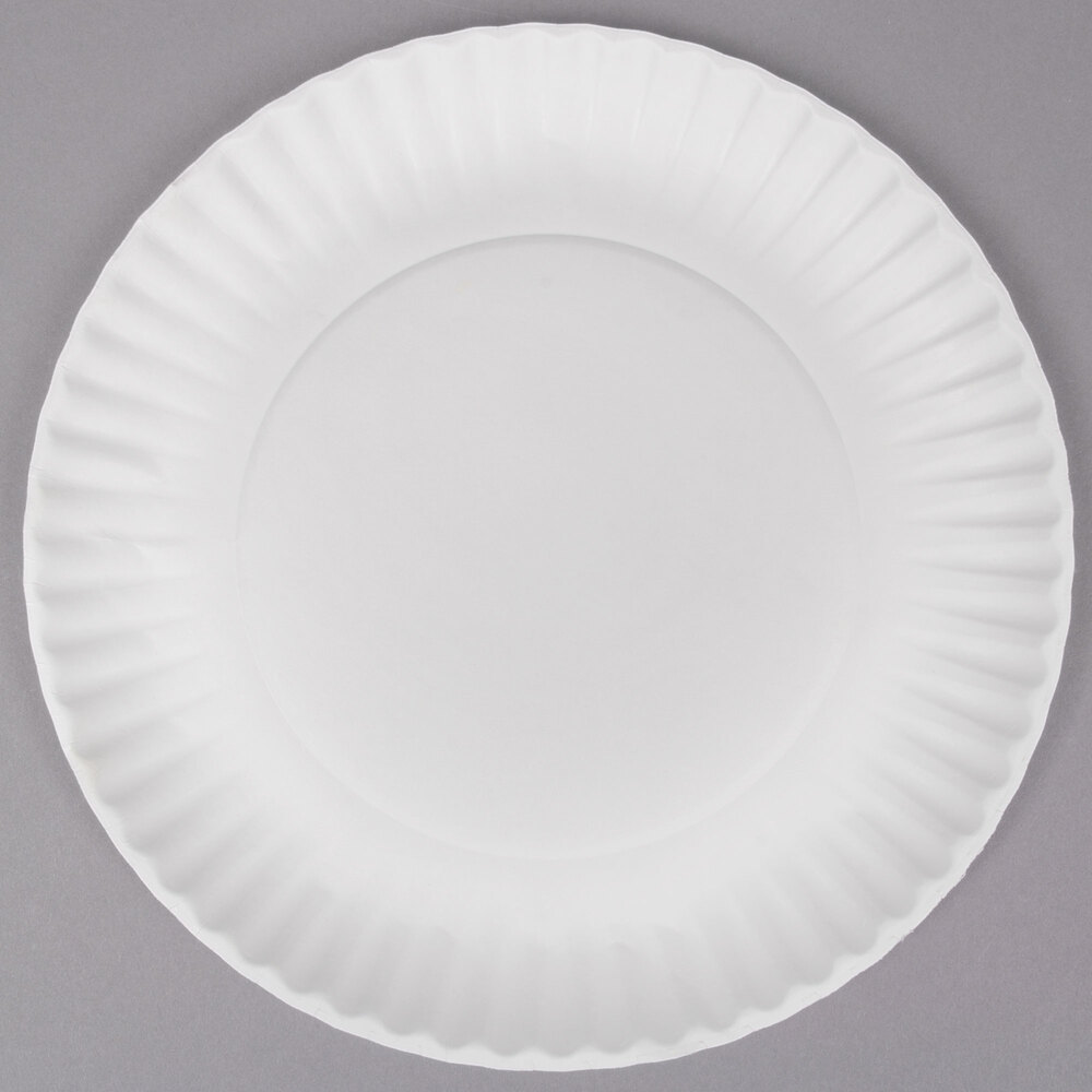 9" White Uncoated Paper Plate 1000/Case