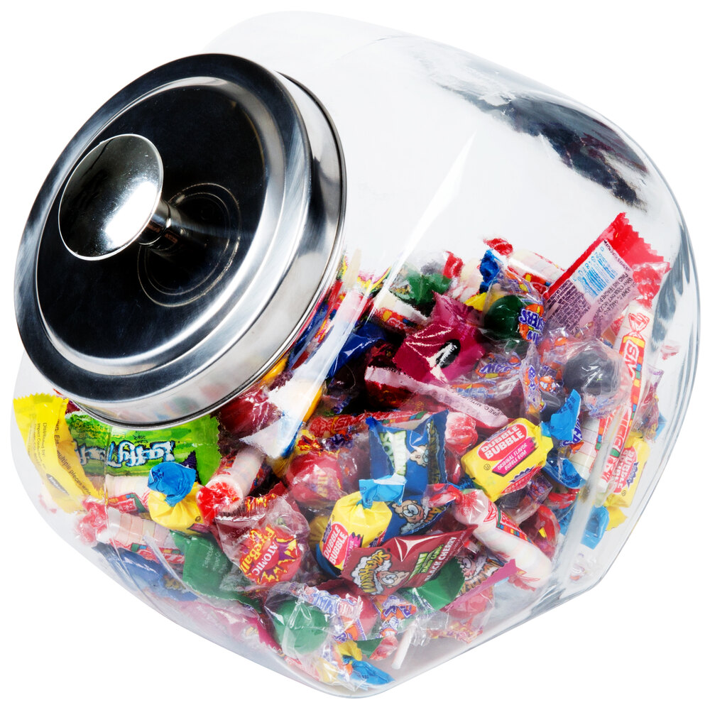 Core 1 Gallon Glass Penny Candy Jar with Chrome Lid
