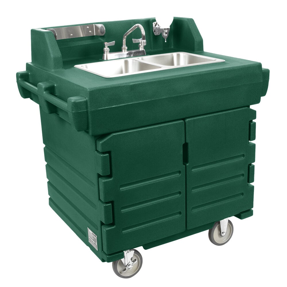 Cambro KSC402519 Green CamKiosk Portable SelfContained Hand Sink Cart