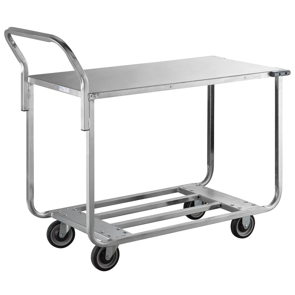 Winholt WX-1000KA/B-WM Two Shelf Stocking Cart with Bumpers and Handle ...