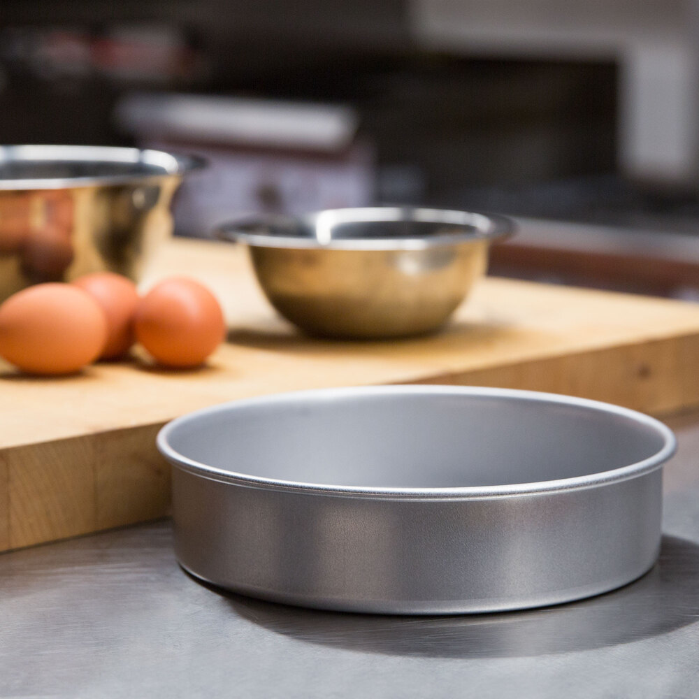 8" x 2" Round Glazed Aluminized Steel Straight Sided Cake / Deep Dish Pizza Pan