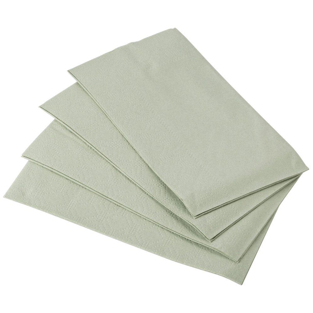Soft Sage Green Paper Dinner Napkins, 2Ply, 15" x 17" Hoffmaster