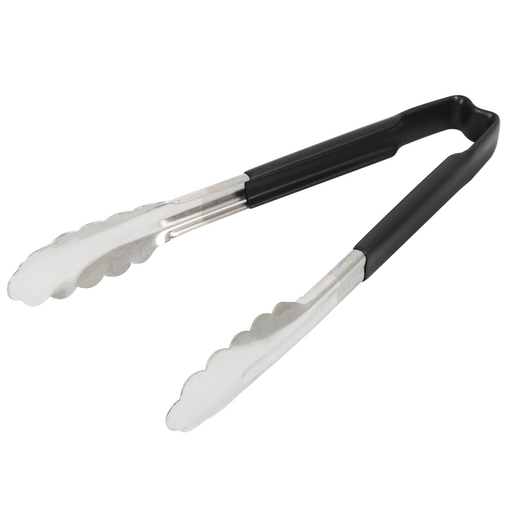 vollrath 4780920 jacobs pride 9 12 inch stainless steel scalloped tong with black coated - Kitchen Tongs vollrath 4780920 jacobs pride 9 12 inch stainless steel scalloped tong with black coated - Kitchen Tongs