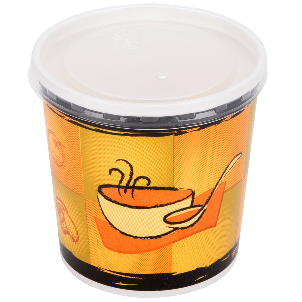 Huhtamaki 71848 Streetside Print 16 oz. DoubleWall Poly Paper