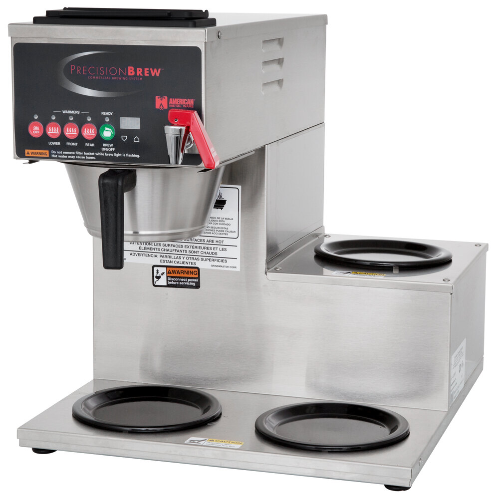 Grindmaster B3WR PrecisionBrew Digital 64 oz. Automatic Coffee Brewer with 3 Warmers Right Side