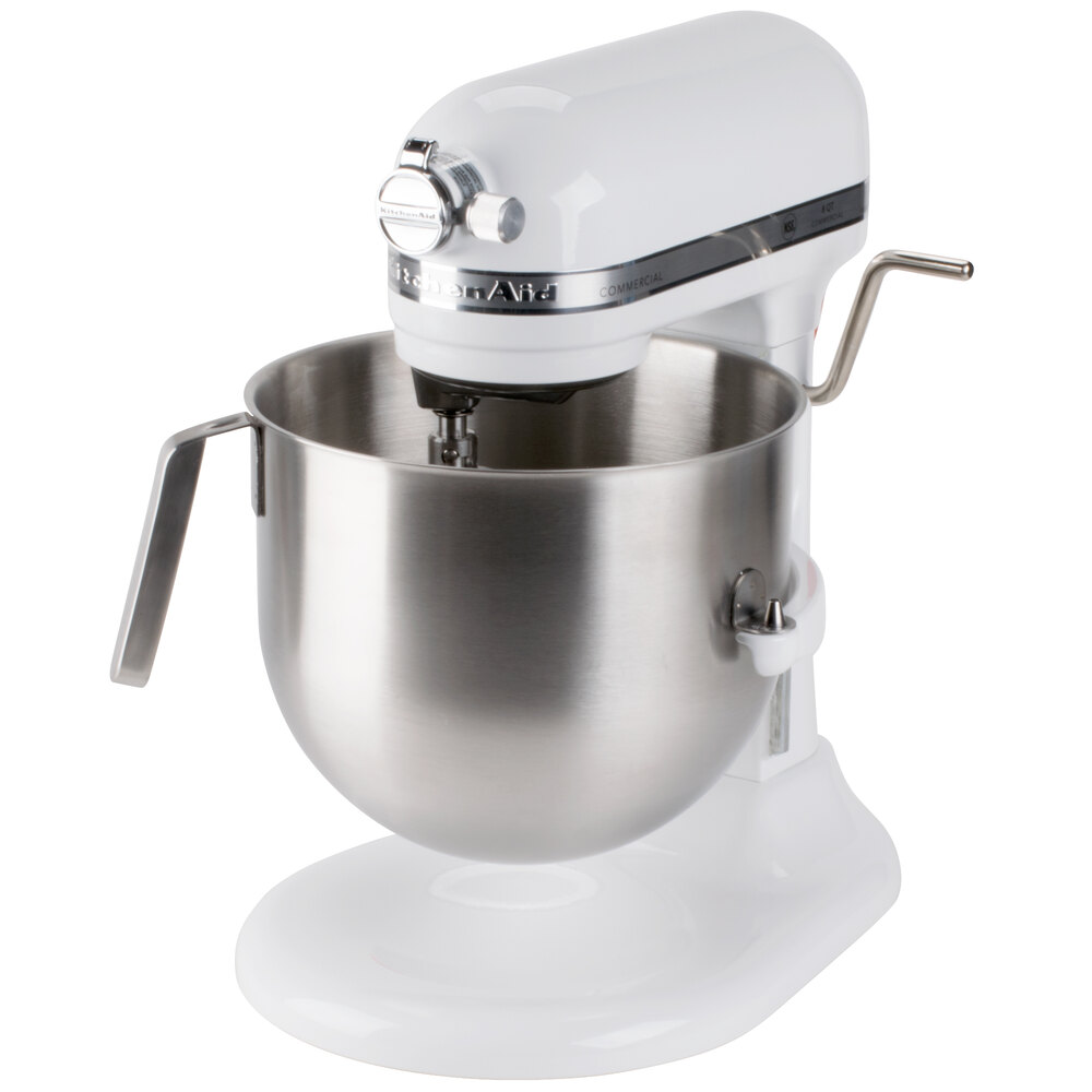 White KitchenAid 8 Qt Commercial Mixer KSM8990WH WebstaurantStore