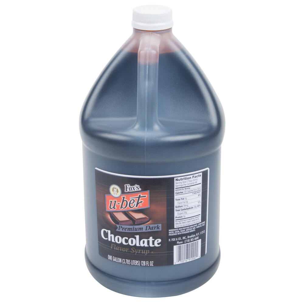 Fox's Premium Dark Chocolate Syrup - 1 Gallon Container