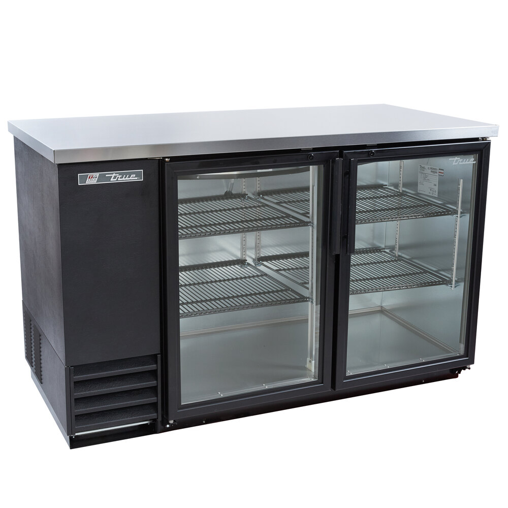 True TBB2GLD 59" Glass Door Back Bar Refrigerator with LED Lighting