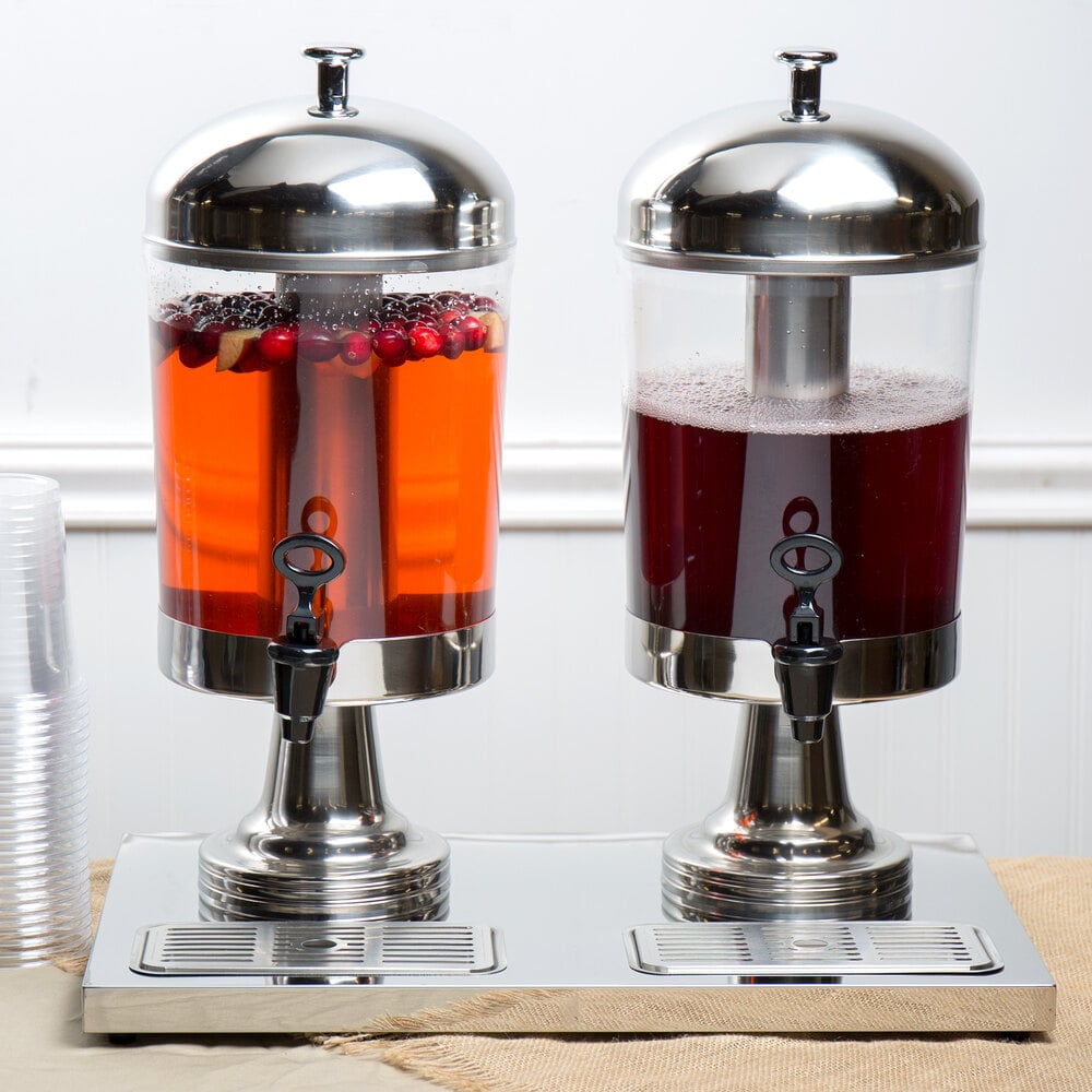 Choice 4.2 Gallon Stainless Steel Double Beverage Dispenser
