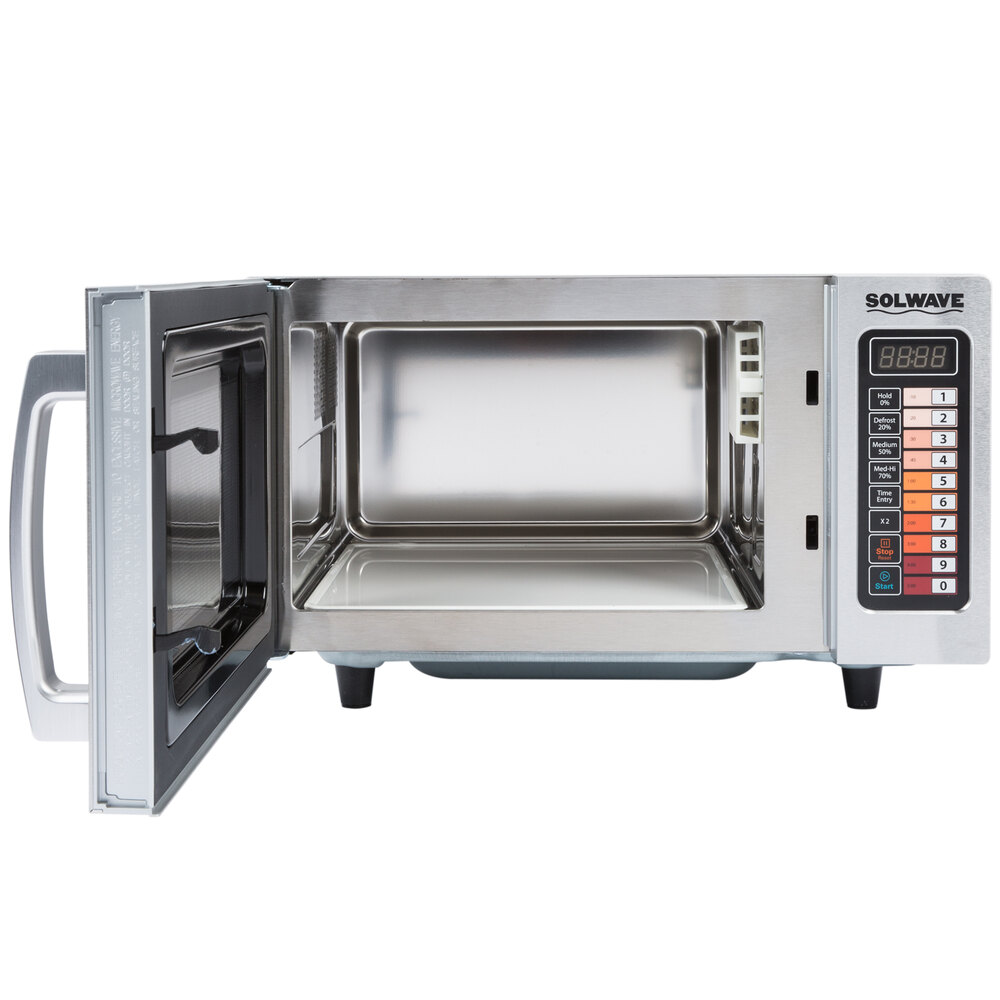 Solwave Stainless Steel Commercial Microwave with Push Button Controls