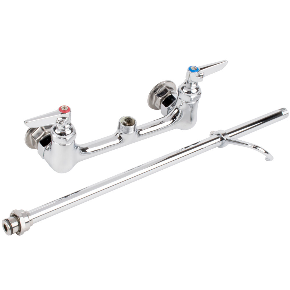 T&S B013309 Wall Mount Mixing Faucet Base with 8" Centers and 18" Riser