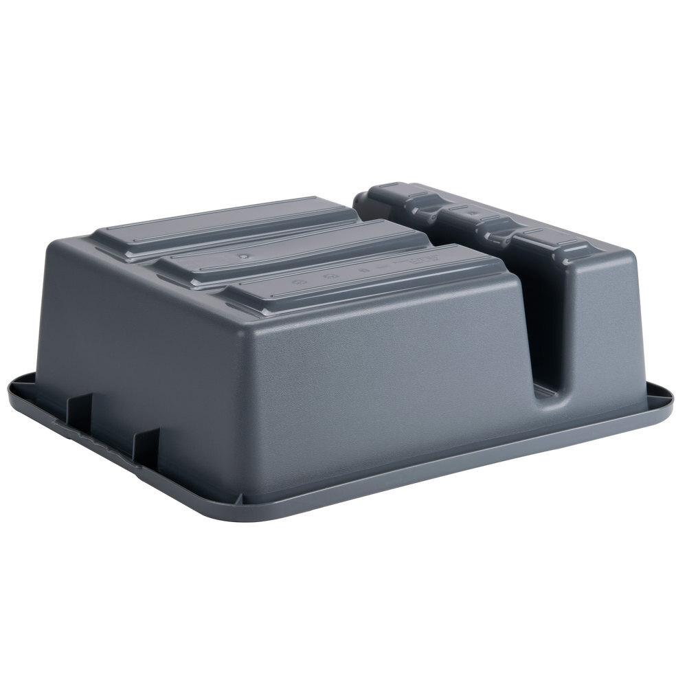 Gray 21" x 17" x 7" Polyethylene Plastic Divided Bus Tub