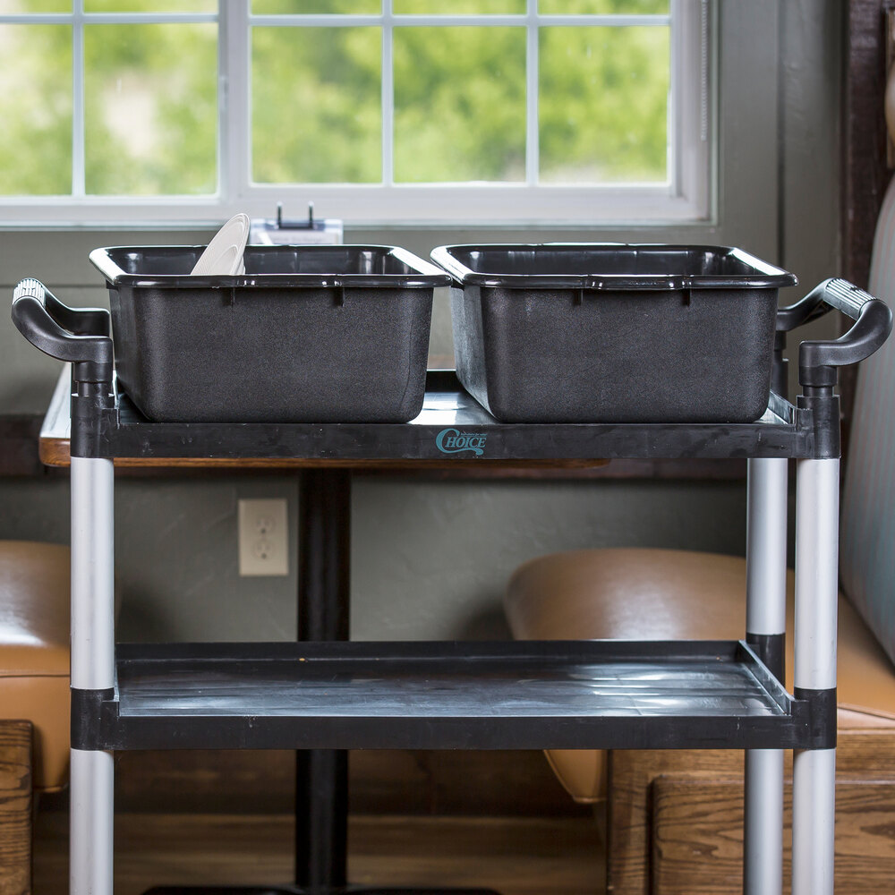 Tablecraft 1537E Black 21" x 16" x 7" Recycled Polyethylene Plastic Bus