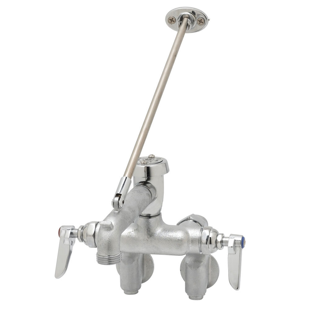 T&S B0668RGH Wall Mount Rough Chrome Service Sink Faucet with 4