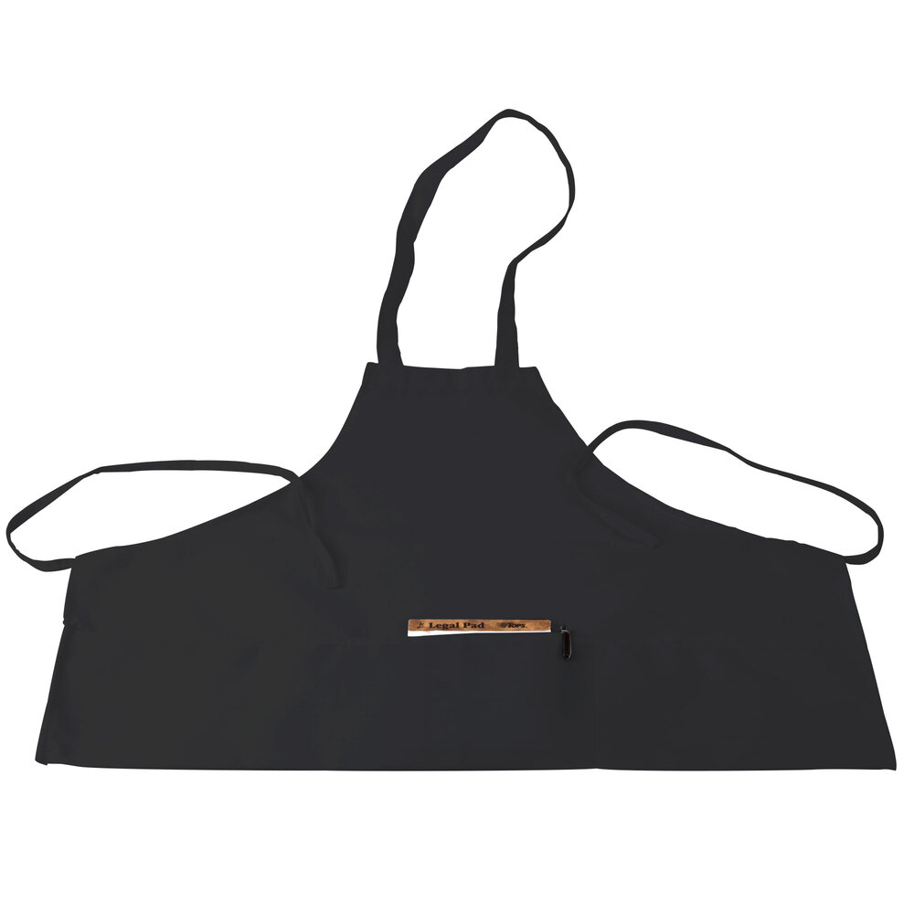 Choice Black Full Length Bib Apron With Pockets 25l X 28w 