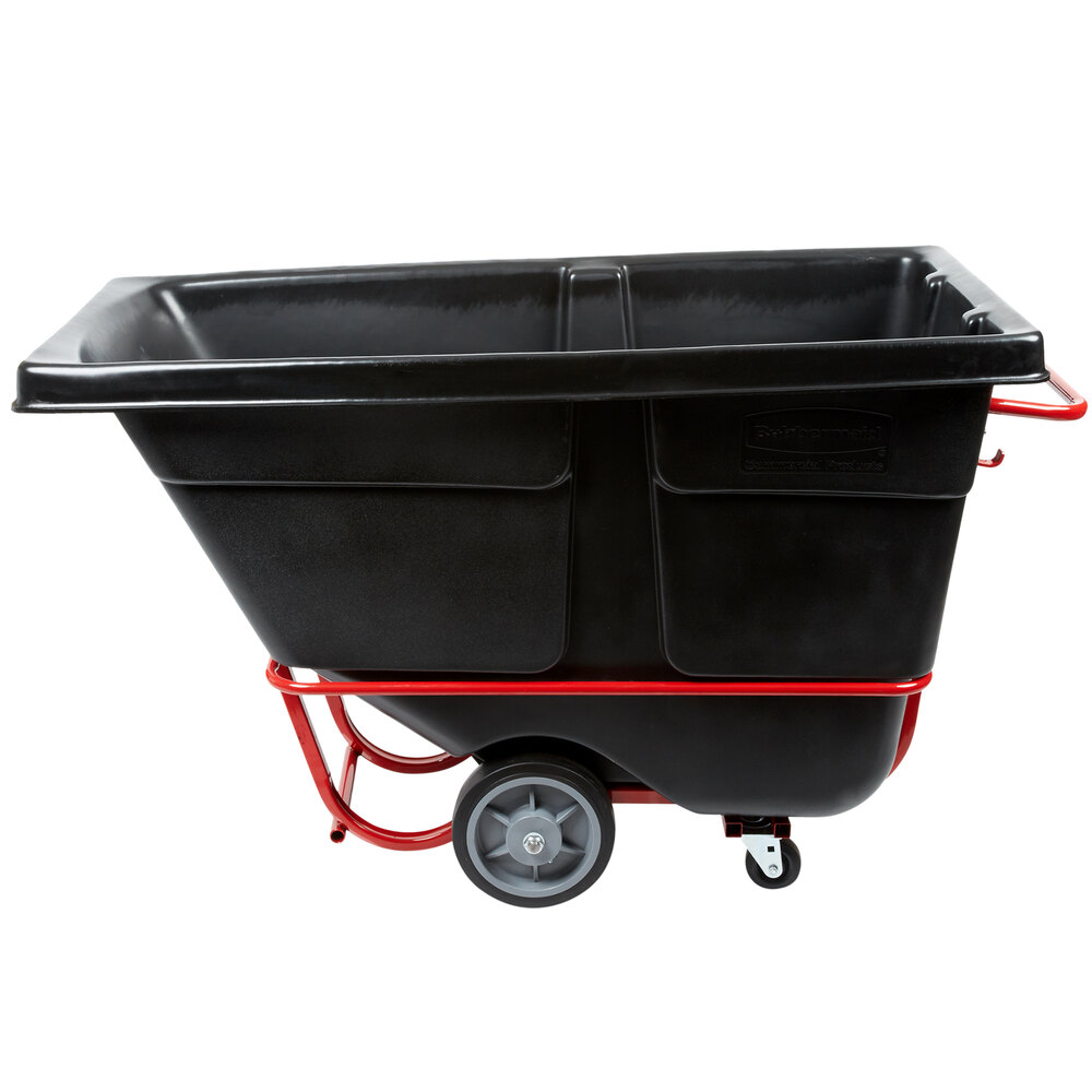 Rubbermaid FG130600BLA Black 0.5 Cubic Yard Tilt Truck / Trash Cart ...