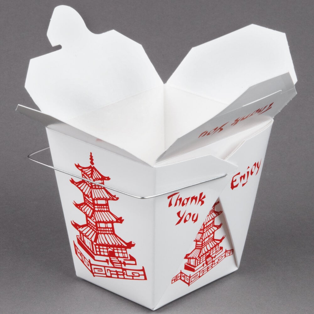 Fold-Pak 26WHPAGODM 26 oz. Pagoda Chinese / Asian Paper Take-Out ...