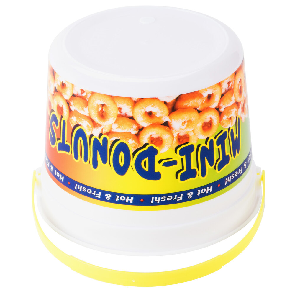 48 oz. Plastic Mini Donut Bucket with Handle 160/Case