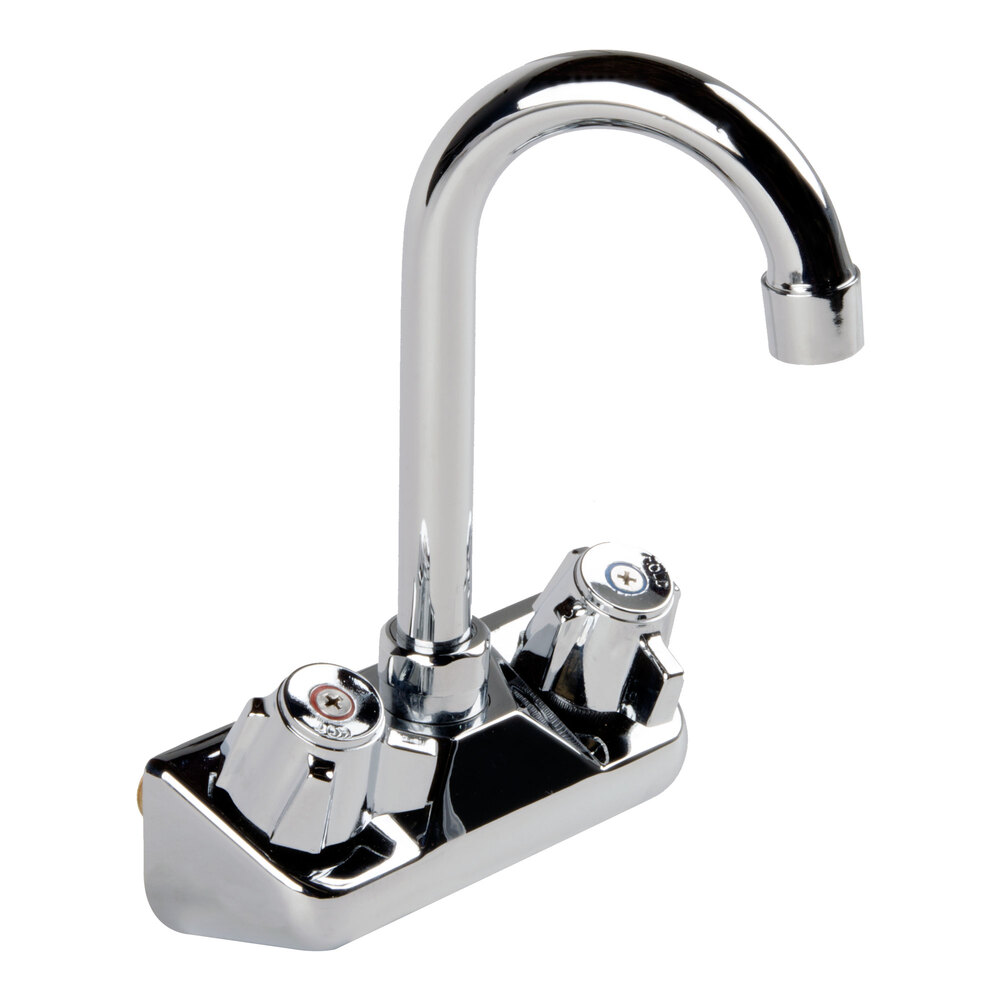 Regency Wall Mount Handsink Faucet with 8" Gooseneck Spout and 4" Centers