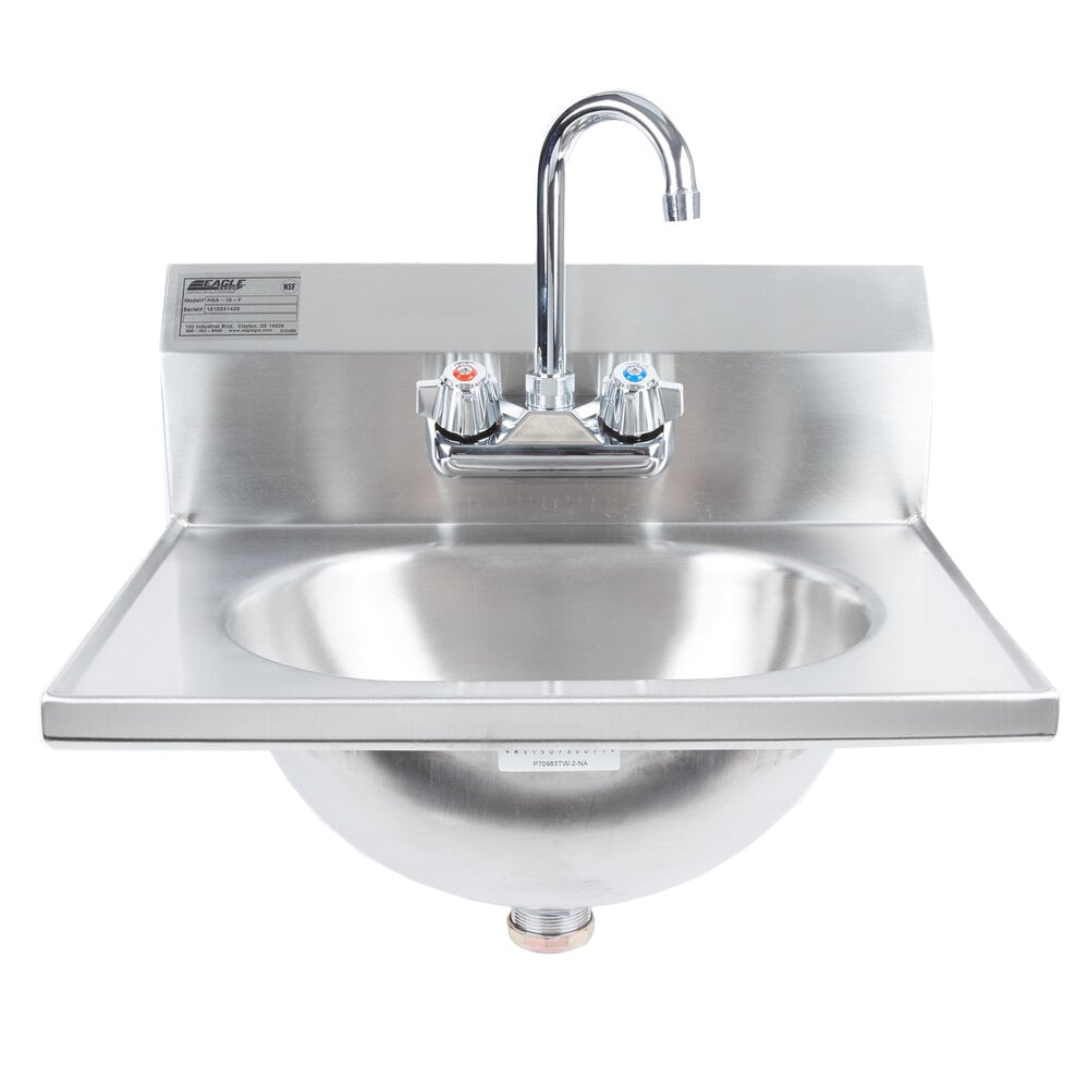 Eagle Group HSA-10-F Hand Sink with Gooseneck Faucet and Basket Drain