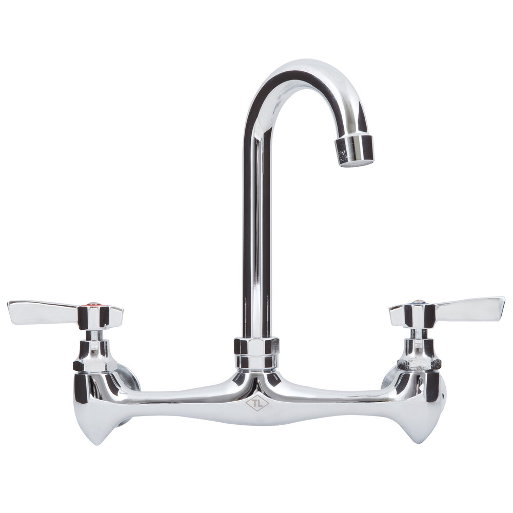Eagle Group 313075 Wall Mount Faucet with 8" Centers and Gooseneck Nozzle