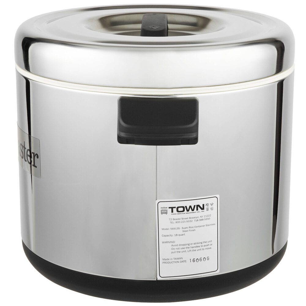 Town 56913S 96 Cup (48 Cup Raw) 18 Qt. Sushi Rice Container with