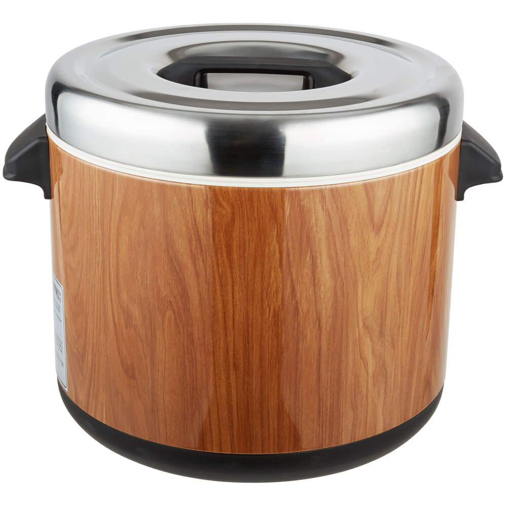 Town 56913W 96 Cup Sushi Rice Container with Woodgrain Finish