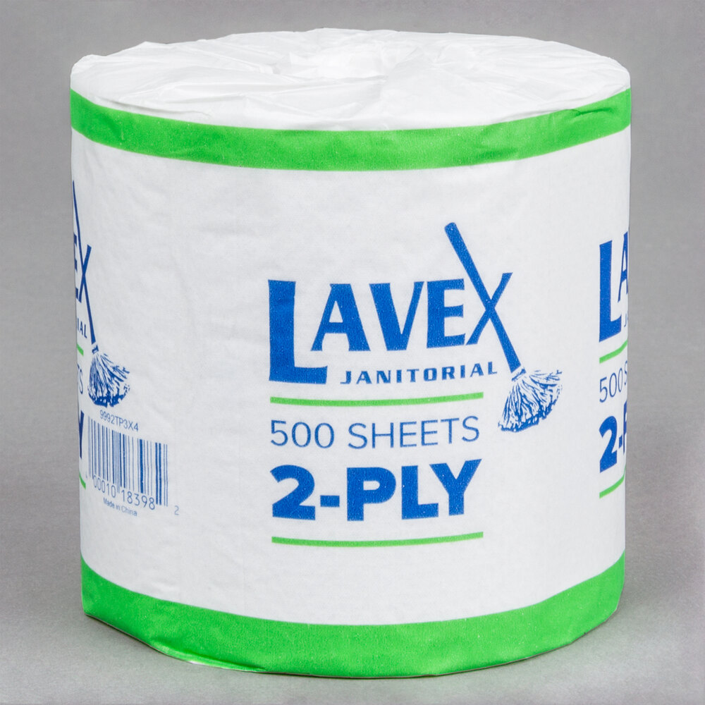 Lavex Janitorial Individually Wrapped 2 Ply Standard 500 Sheet Toilet