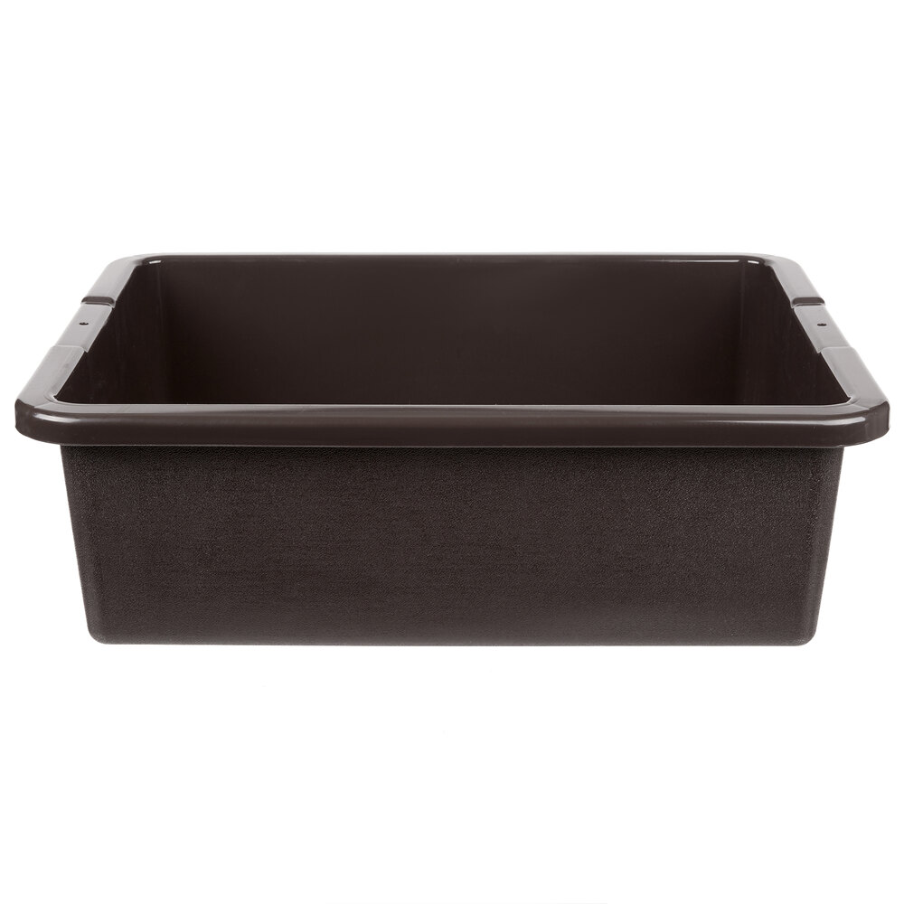 Rubbermaid FG335192BRN Brown Plastic Bus Tub / Bus Box 21" x 17" x 7"