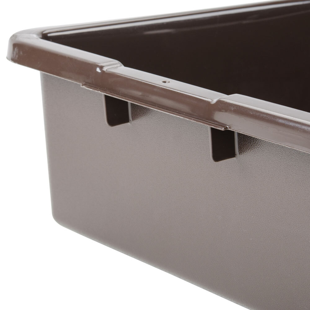 Rubbermaid FG335192BRN Brown Plastic Bus Tub / Bus Box 21" x 17" x 7"