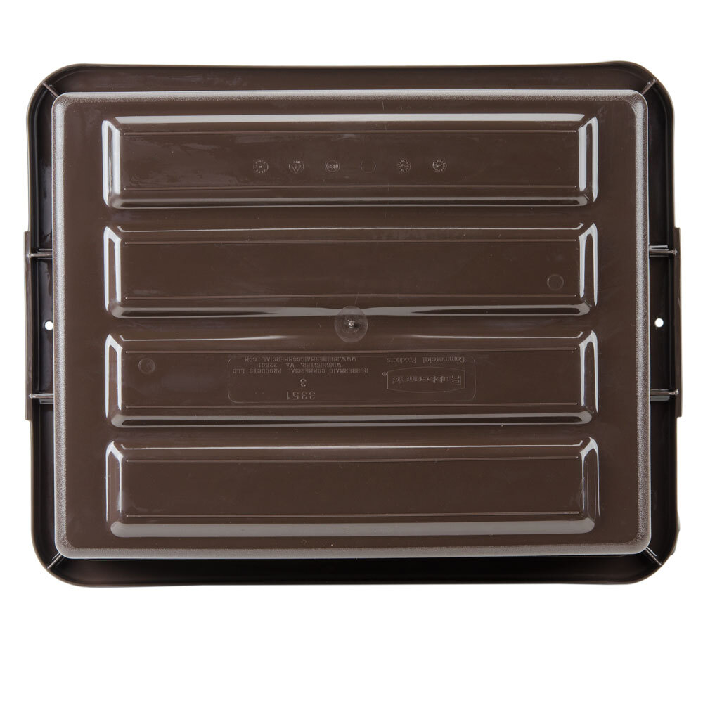 Rubbermaid FG335192BRN Brown Plastic Bus Tub / Bus Box 21" x 17" x 7"