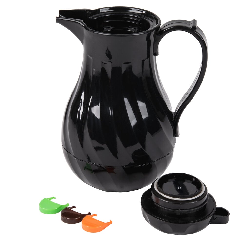 Choice 42 oz. Black Swirl Thermal Coffee Carafe / Server