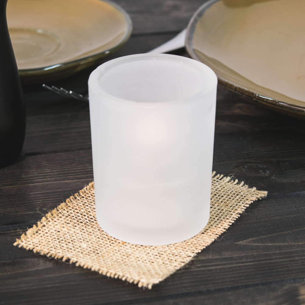 Sterno Products 80268 4" Petite Frost Glass Votive Liquid Candle Holder