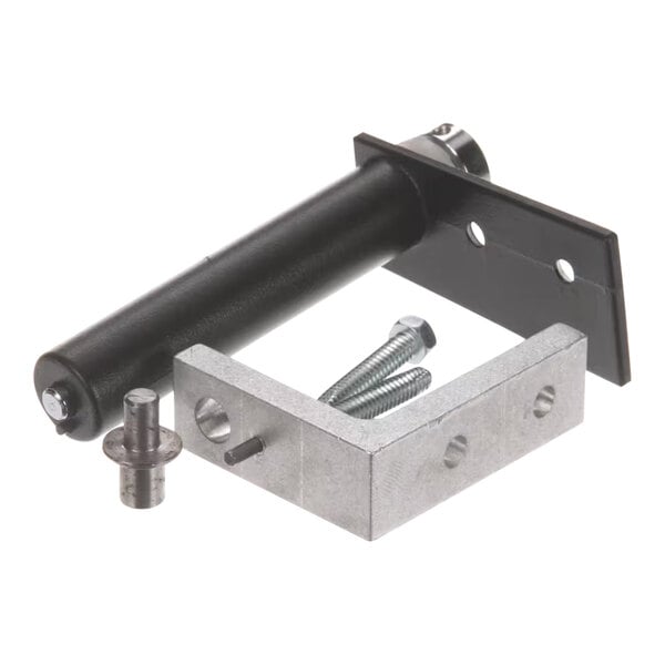 A black and silver metal True Top Right Hinge Kit with screws.